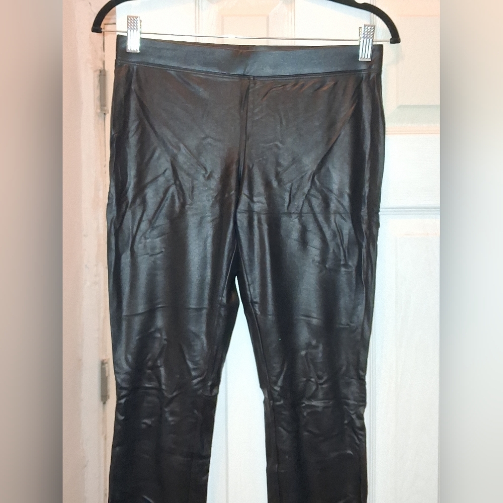 Express Black High-Shine Faux Leather Leggings
